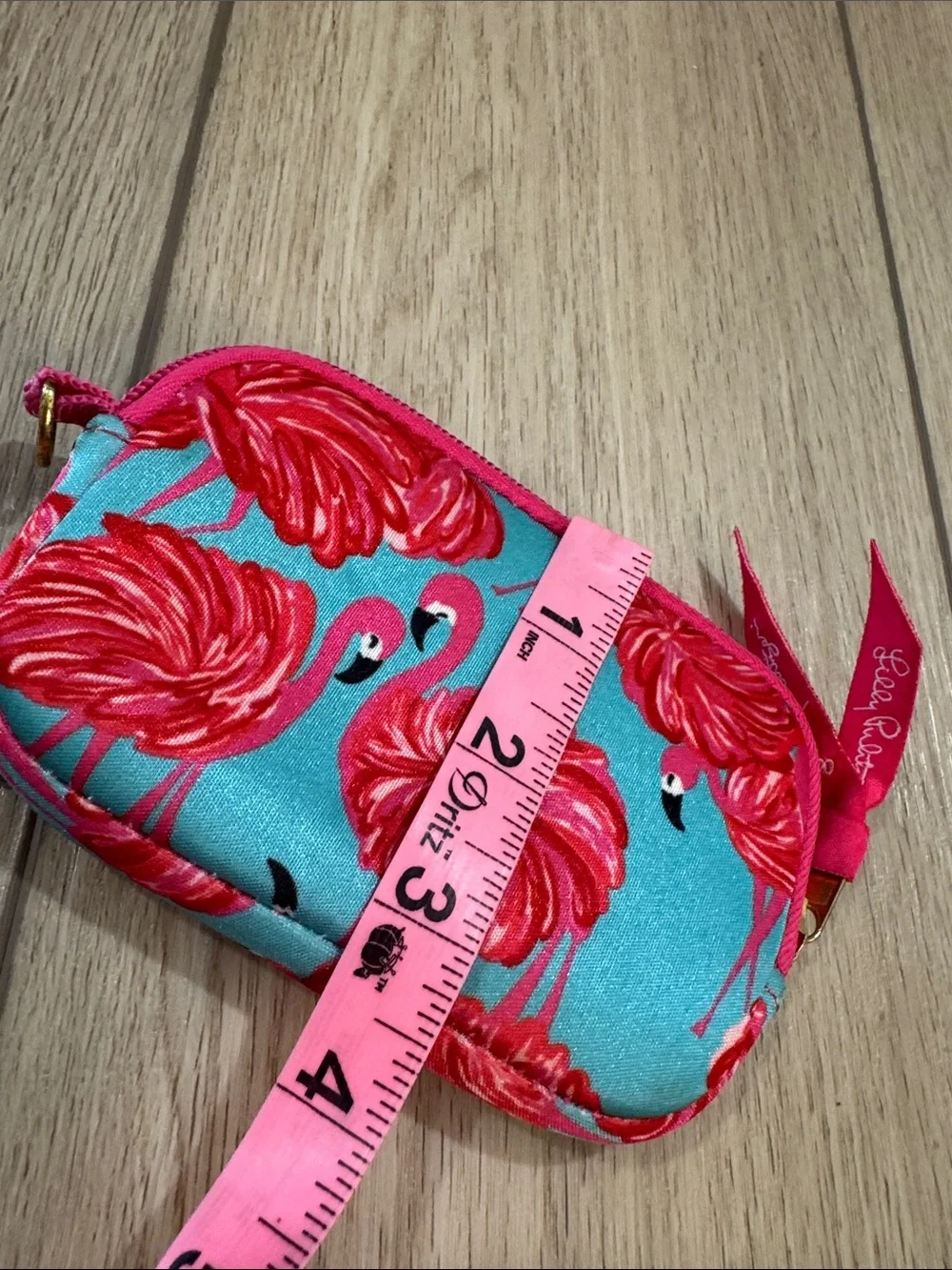 Lilly Pulitzer Neoprene Small Wristlet Case All Over Print Flamingo Beach Preppy